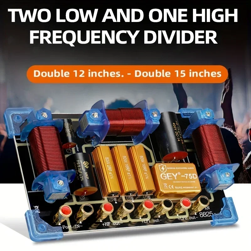 2-полосный делитель высокой мощности мощностью 1800 Вт, двойной электронный делитель динамиков 12 