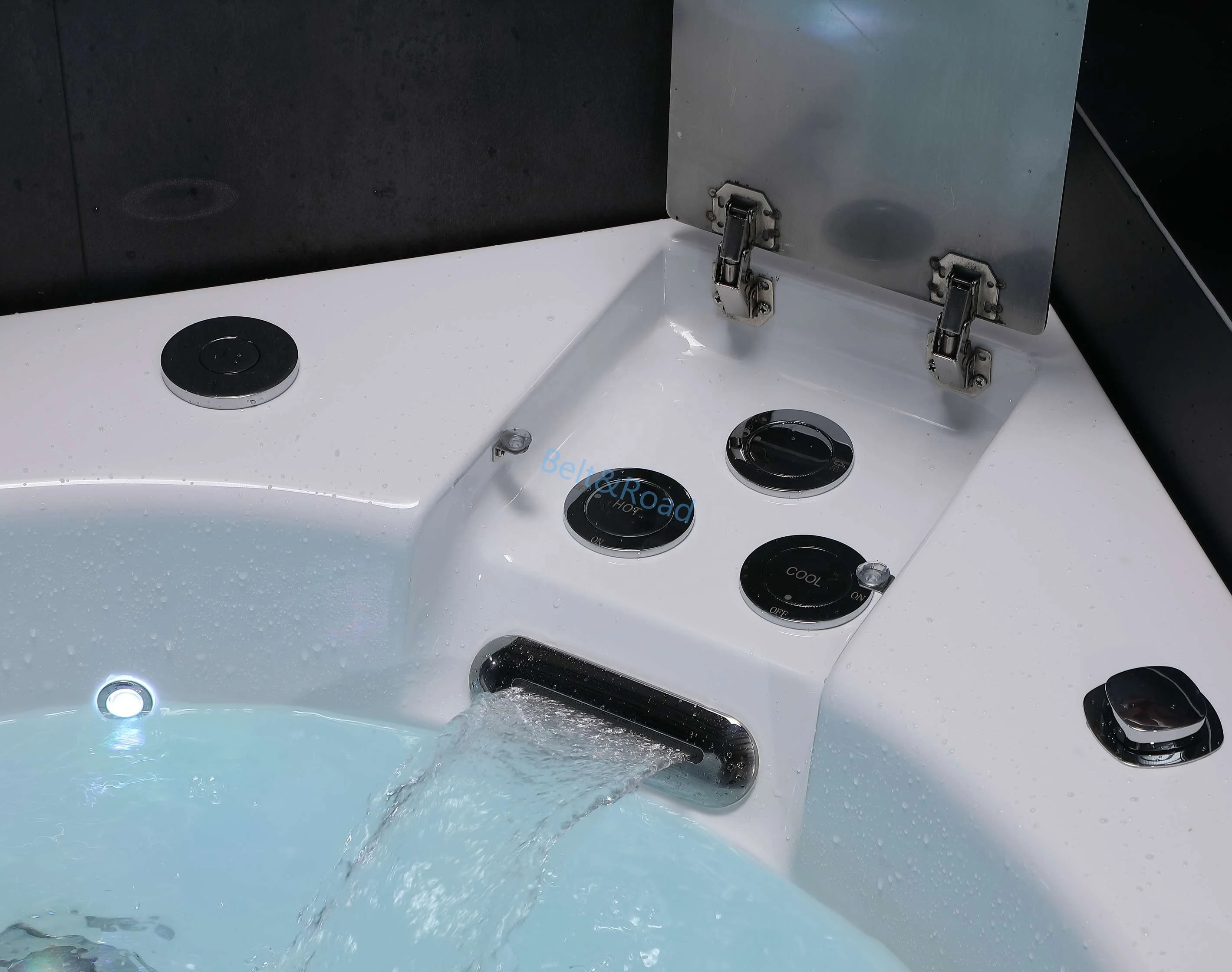 Акриловая белая переносная ванна для взрослых, угловая ванна на 2 персоны, комбинированные гидромассажные ванны, водовороты, воздушная ванна Изображение 4