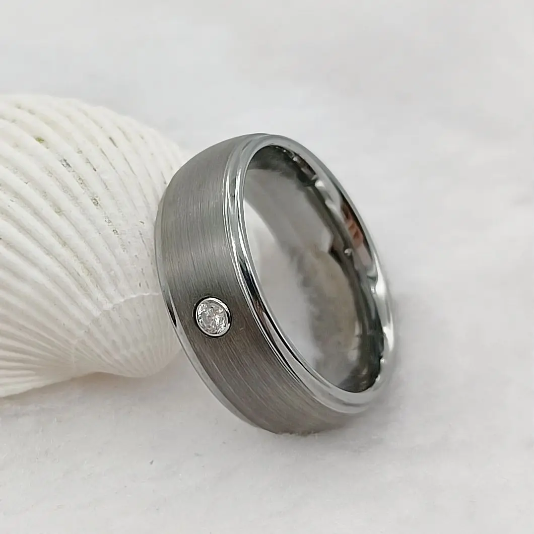 Кольцо из настоящего карбида вольфрама, мужские оптовые дизайнерские модные украшения, Cz Камень, Обручальные кольца для влюбленных пар для мужчин и женщин Изображение 0