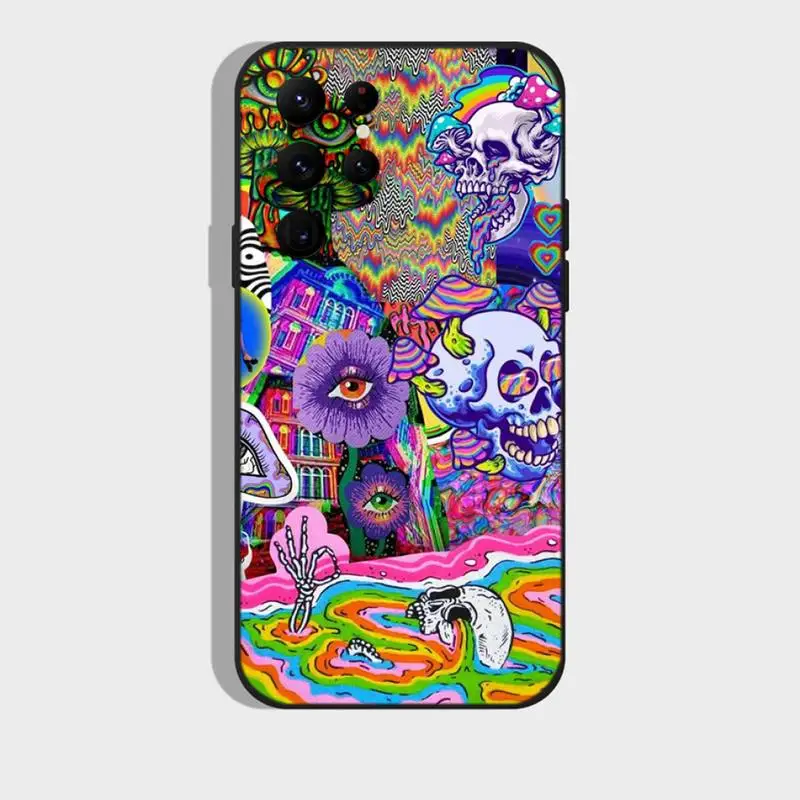 Красочный Чехол для телефона в стиле Психоделического Искусства Samsung S21, S22 Ultra, S20, S30 plus, S22 plus, S23, S30 ultra 5G Силиконовый Чехол Изображение 4