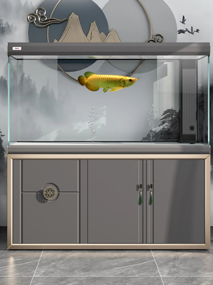 Легкий Роскошный Аквариум для рыб Перегородки для гостиной Большой Интеллектуальный Экологический Донный Фильтр Аквариум для Золотых Рыбок Изображение 1