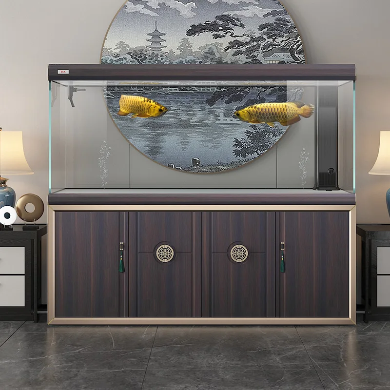 Легкий Роскошный Аквариум для рыб Перегородки для гостиной Большой Интеллектуальный Экологический Донный Фильтр Аквариум для Золотых Рыбок Изображение 2