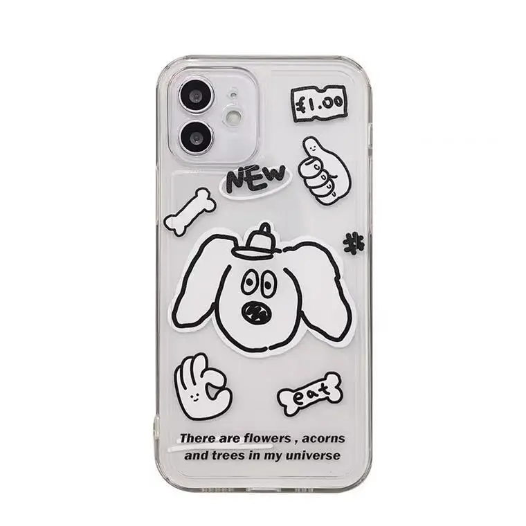 Линейный Дизайн Собака Чехол для Телефона iPhone 14 13 12 11ProMax Mini Прозрачный Мягкий Чехол для iPhone XR XS X 7 8Plus SE2022 Carcasa Изображение 2