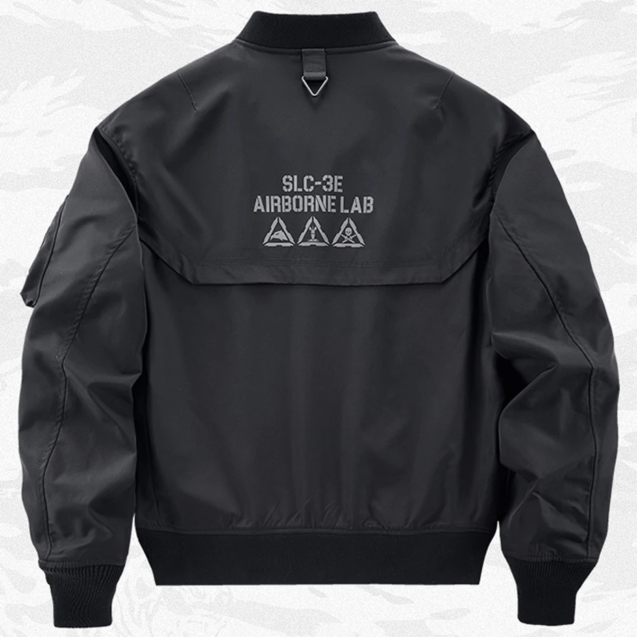 Мужские куртки-бомберы Ma1, уличная куртка Techwear, куртка с множеством карманов, негабаритная черная университетская бейсбольная куртка, куртки в стиле хип-хоп в стиле милитари Изображение 2