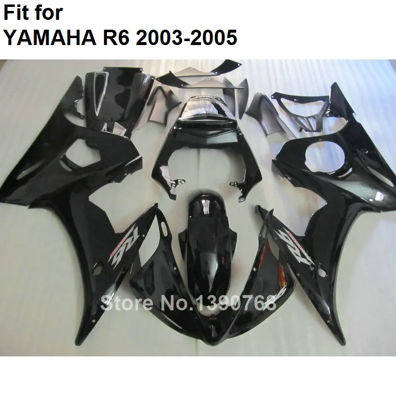Обтекатель из АБС-пластика для Yamaha fairings YZFR6 2003 2004 2005 черные детали кузова комплект обтекателей YZF R6 03 04 05 BC43 Изображение 0