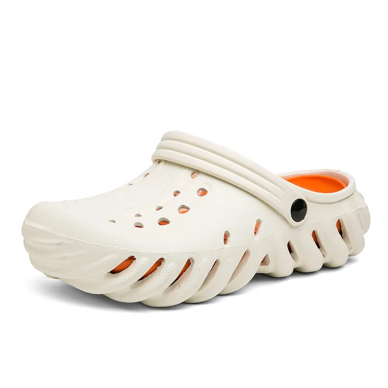 Обувь с отверстиями 2023, мужские тапочки, летние новые сандалии с нескользящей и износостойкой обмоткой, пляжные тапочки на мягкой подошве Изображение 4