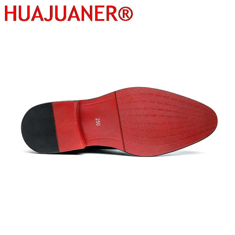 Оксфорды из натуральной кожи Мужская обувь с красной подошвой Модные деловые повседневные вечерние Банкетные повседневные ретро Резные модельные туфли с перфорацией типа 