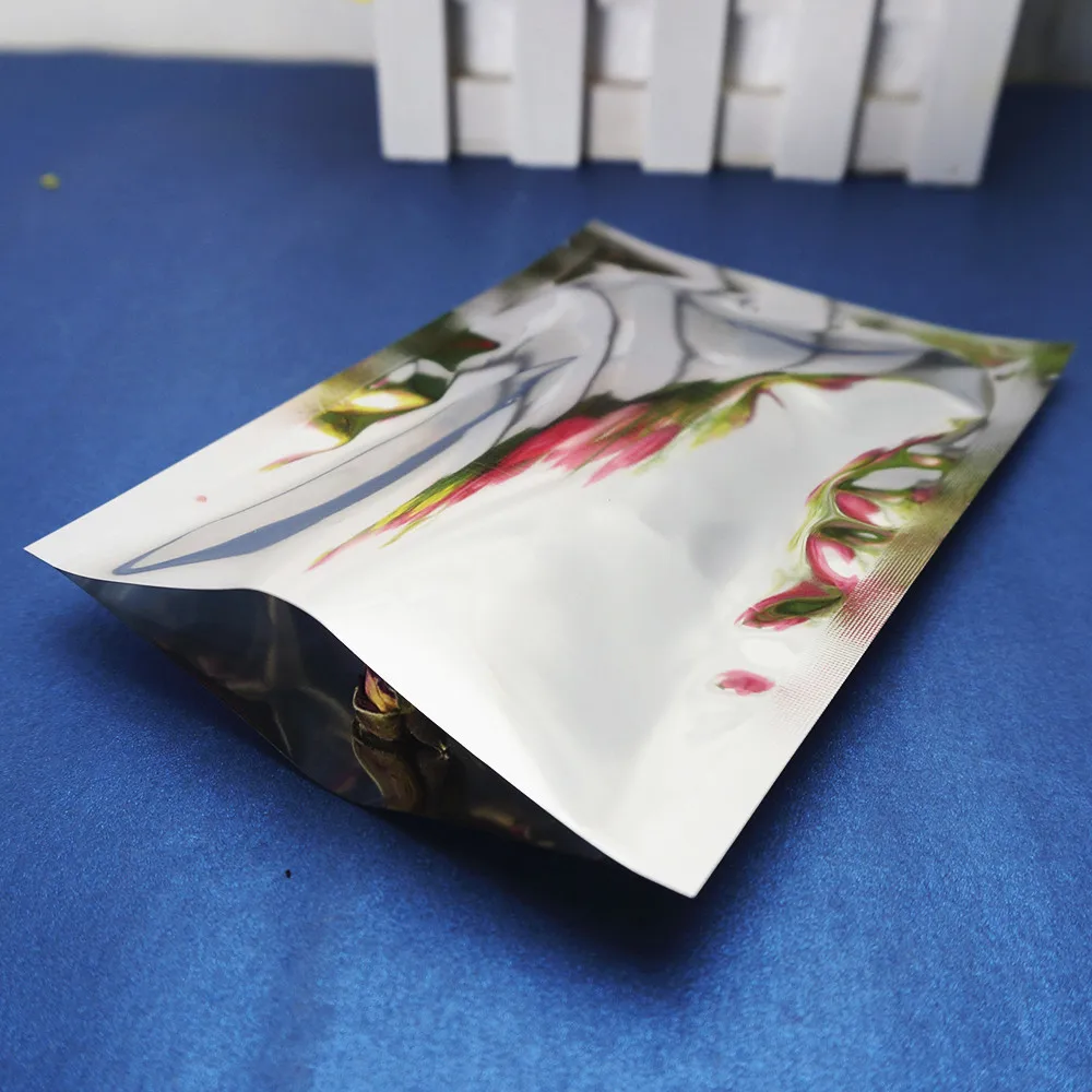 пластиковые пакеты из серебристой алюминиевой фольги размером 100шт 18x26 см, мешочек с порошком из майлара с открытым верхом, термосвариваемый пакет для пищевых продуктов с защитой от запаха Изображение 5