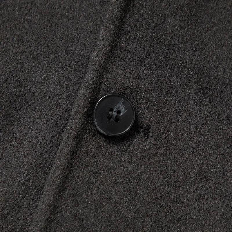 Шерстяной деловой приталенный блейзер, мужской однотонный свободный повседневный официальный полушерстяной пиджак, мужское простое элегантное теплое пальто, осень Изображение 4