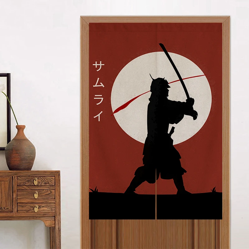 Японский стиль Самурайский воин Дверная занавеска Спальня Санитарная перегородка Окно Украшение гостиной Noren Изображение 0